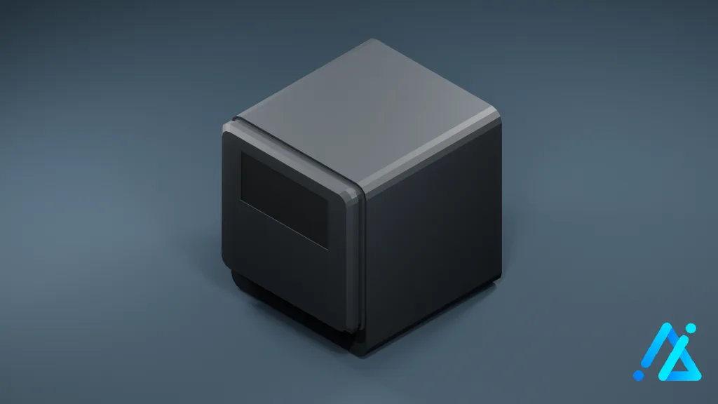 Low-Poly Countertop Dishwasher 01 — Charcoal — 3D model preview