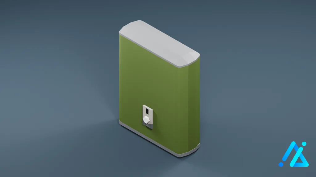 Low-Poly Large Water Heater 01 B — 3D model preview