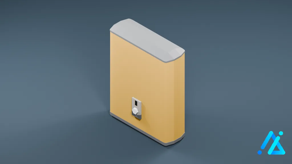 Low-Poly Large Water Heater 01 D — 3D model preview