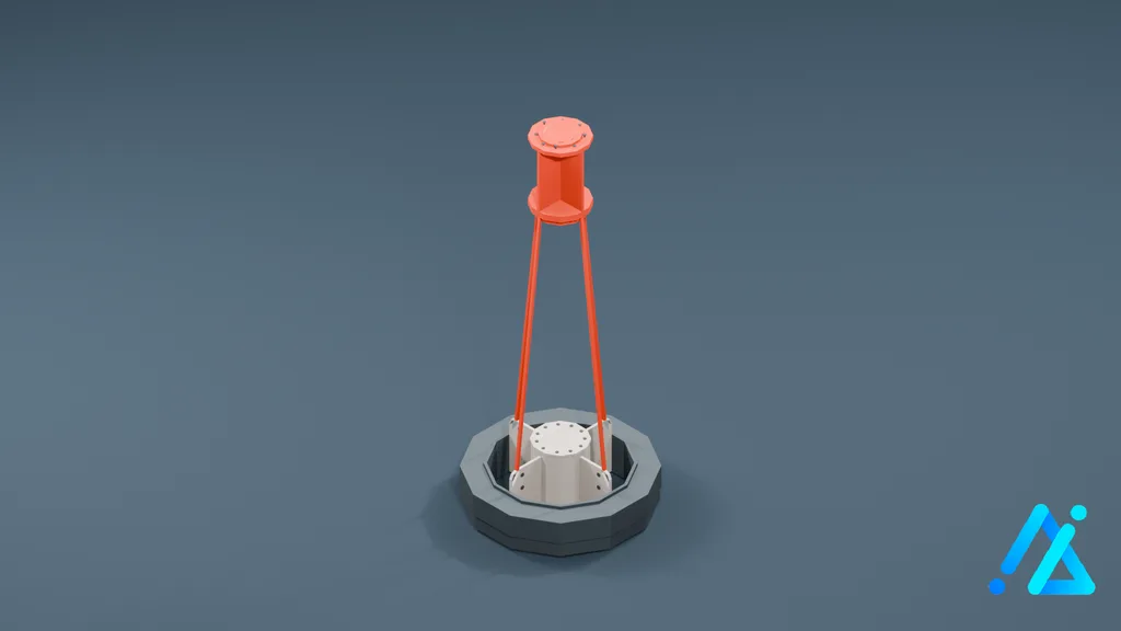 Low-Poly Red Mooring Buoy — 3D model preview