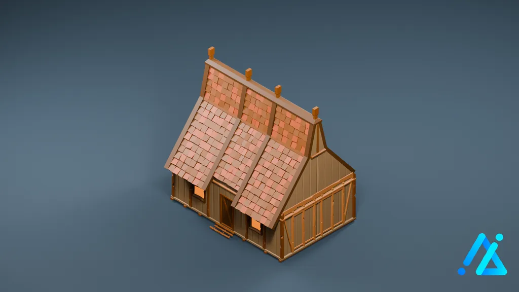 Low-Poly Village House 06 — 3D model preview