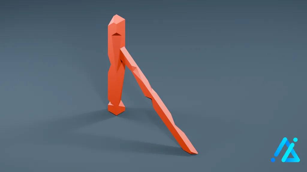 Low-Poly Diagonal Fence Support — 3D model preview