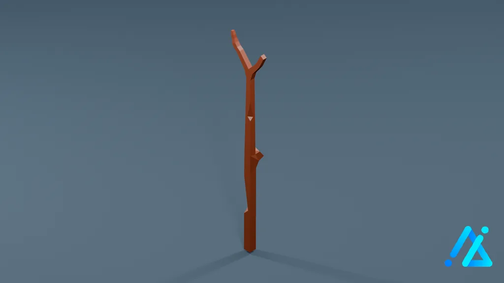 Low-Poly Forked Fishing Rod Rest — 3D model preview