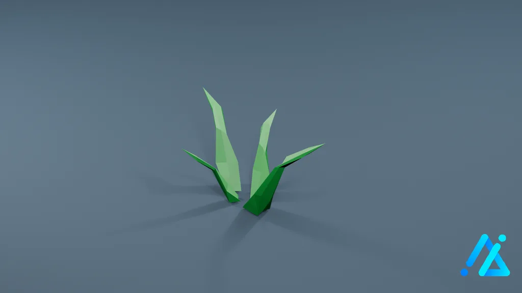 Low-Poly Small Grass Tuft — 3D model preview