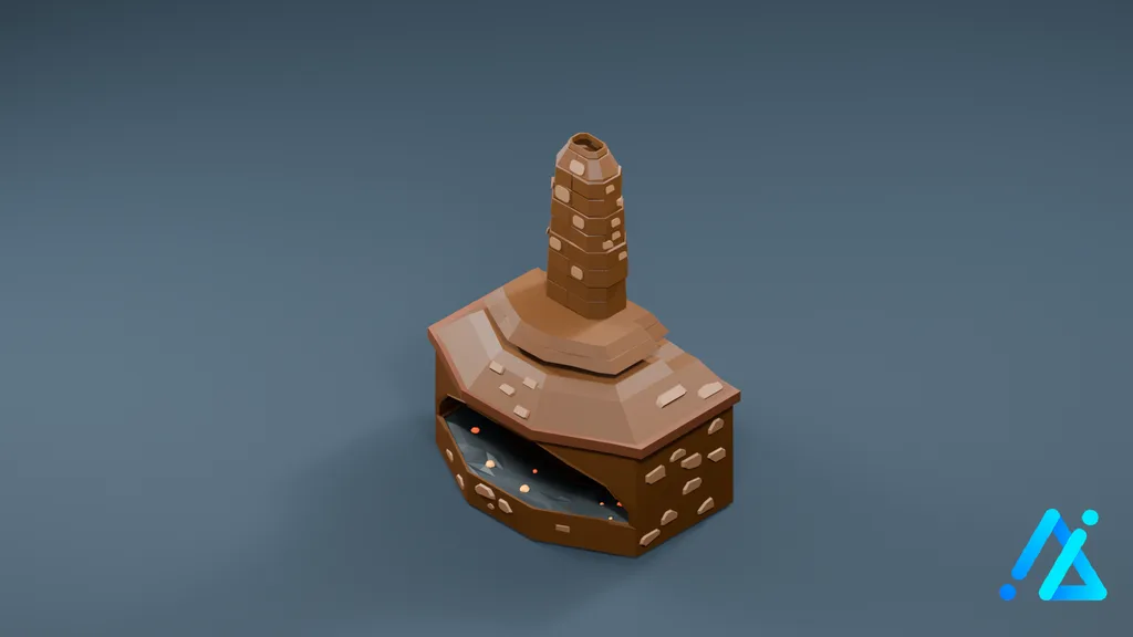 Low-Poly Forge Component 02 A — 3D model preview