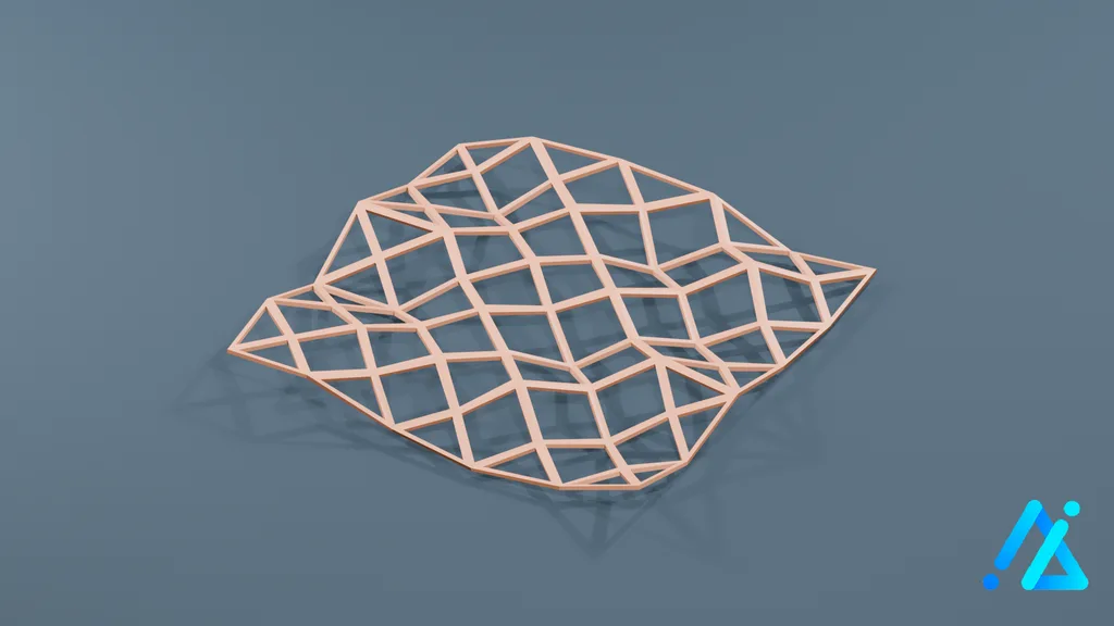 Low-Poly Wooden Lattice Panel — 3D model preview