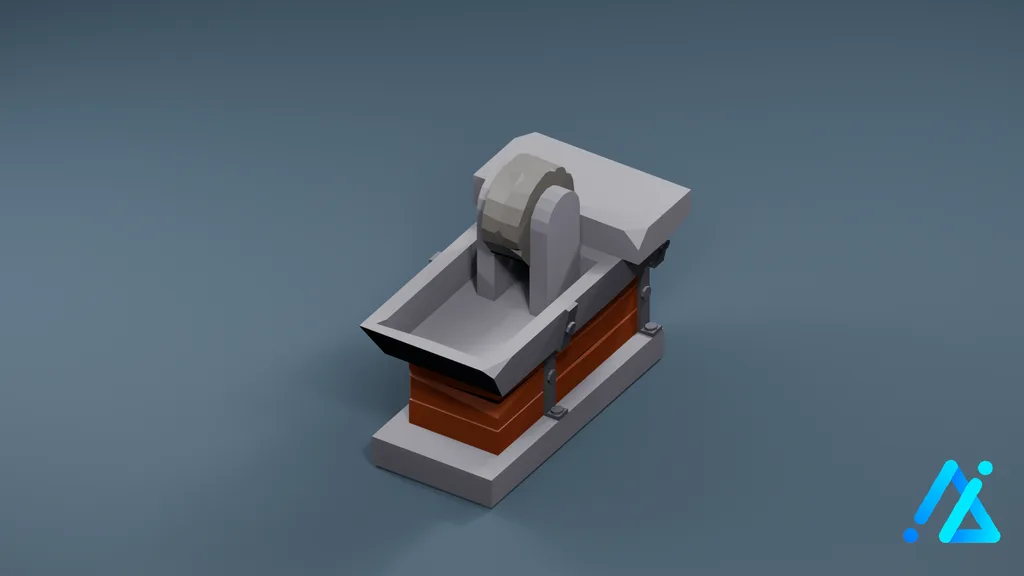 Low-Poly Stone Grinding Wheel — 3D model preview