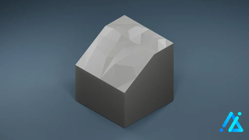 Low-Poly Village Ground Tile 01 B — 3D model preview