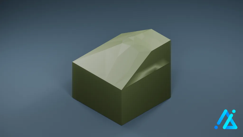 Low-Poly Village Ground Tile 02 A — 3D model preview