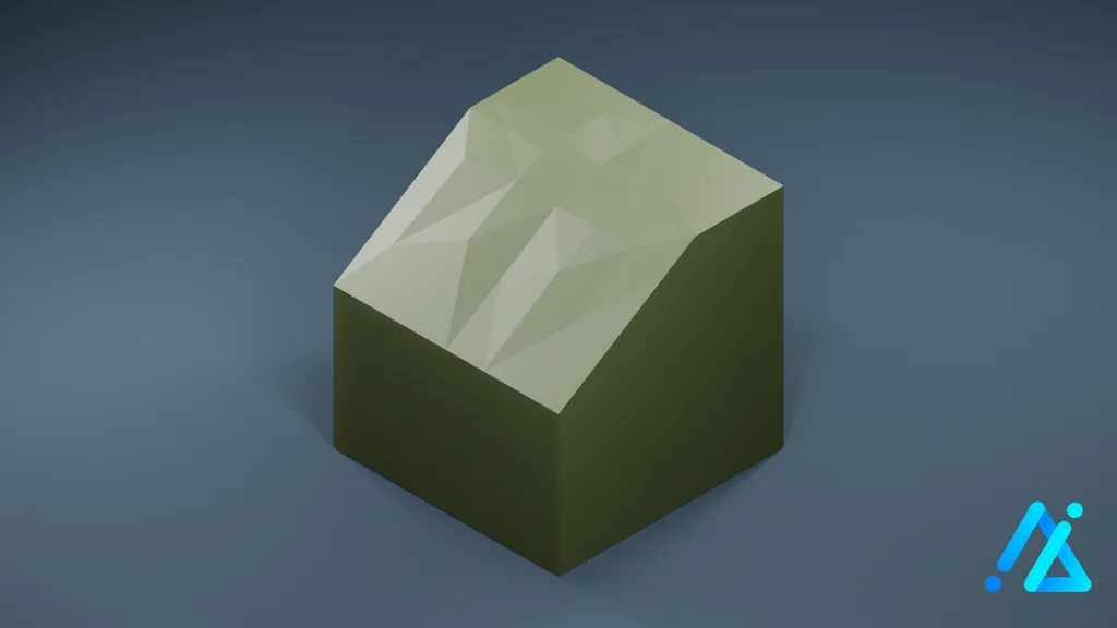 Low-Poly Village Ground Tile 02 B — 3D model preview