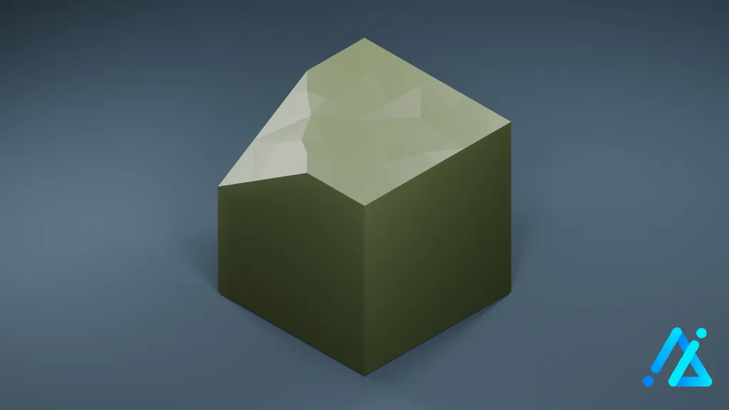 Low-Poly Village Ground Tile 02 C — 3D model preview