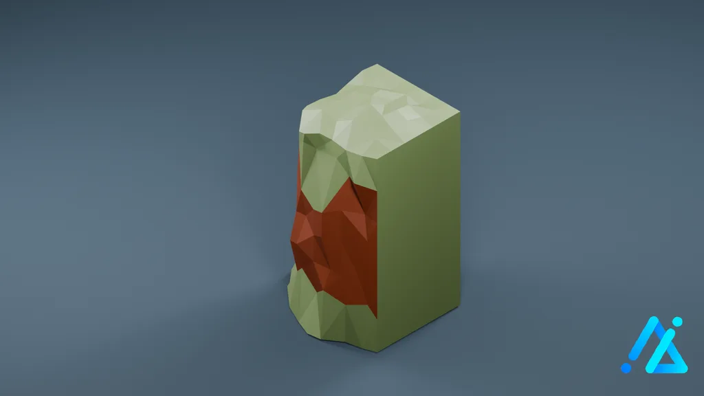Low-Poly Village Ground Tile 04 A — 3D model preview