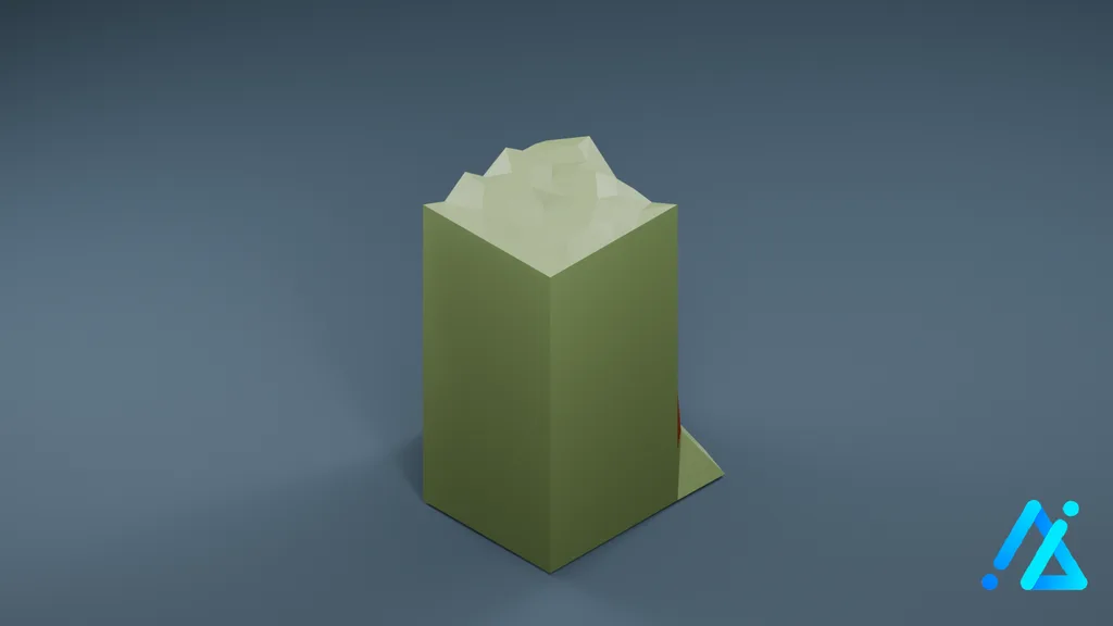 Low-Poly Village Ground Tile 04 C — 3D model preview
