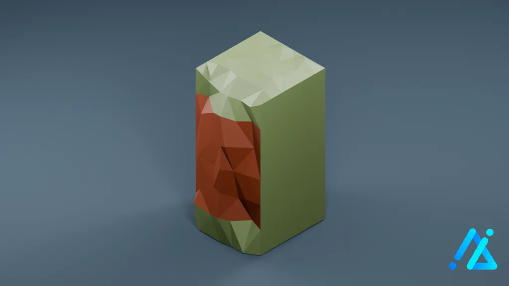 Low-Poly Village Ground Tile 04 F — 3D model preview