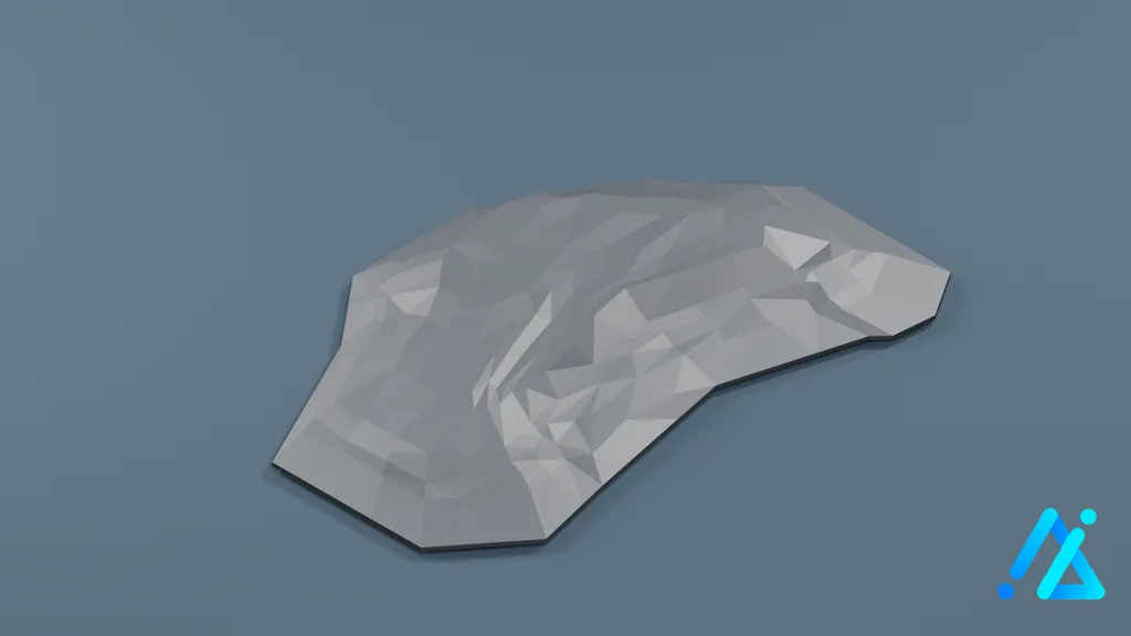 Low-Poly Village Ground Tile 06 C — 3D model preview