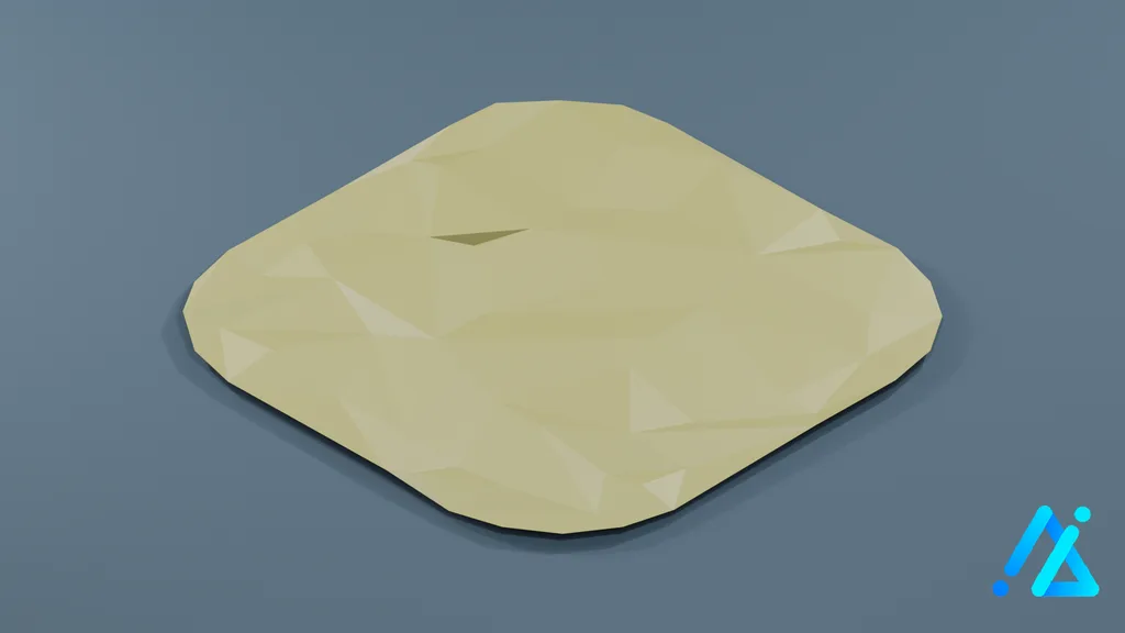 Low-Poly Village Ground Tile 07 — 3D model preview