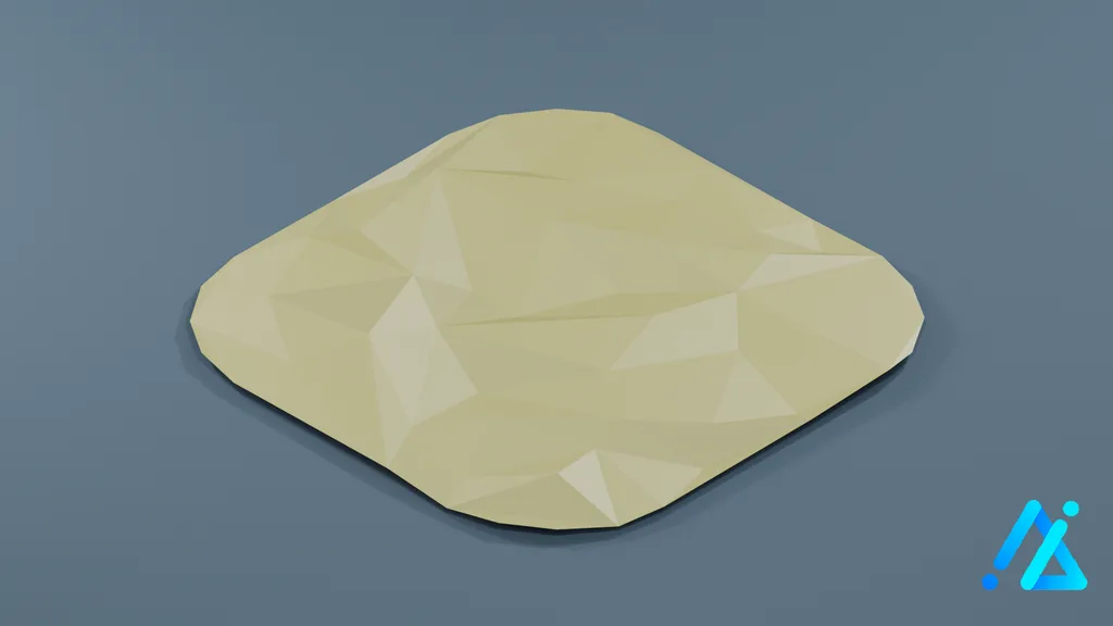 Low-Poly Village Ground Tile 08 — 3D model preview