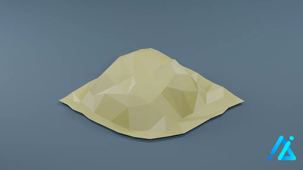 Low-Poly Village Ground Tile 09 — 3D model preview