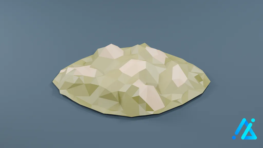Low-Poly Village Ground Tile 10 — 3D model preview