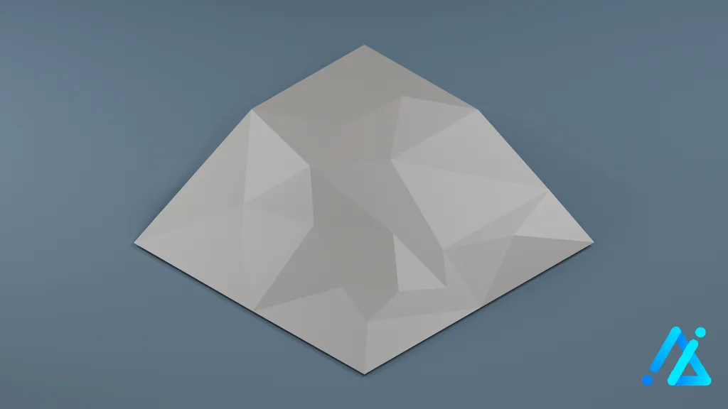 Low-Poly Village Ground Tile 12 A — 3D model preview