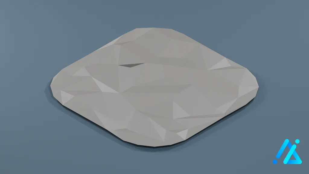 Low-Poly Village Ground Tile 14 — 3D model preview