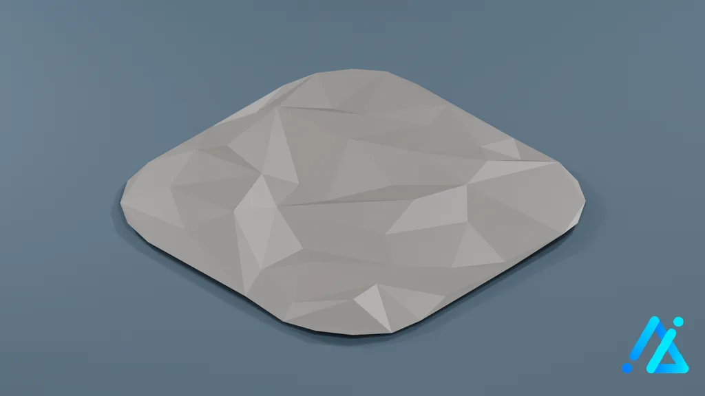 Low-Poly Village Ground Tile 15 — 3D model preview