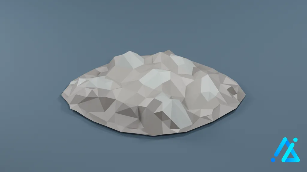 Low-Poly Village Ground Tile 16 — 3D model preview