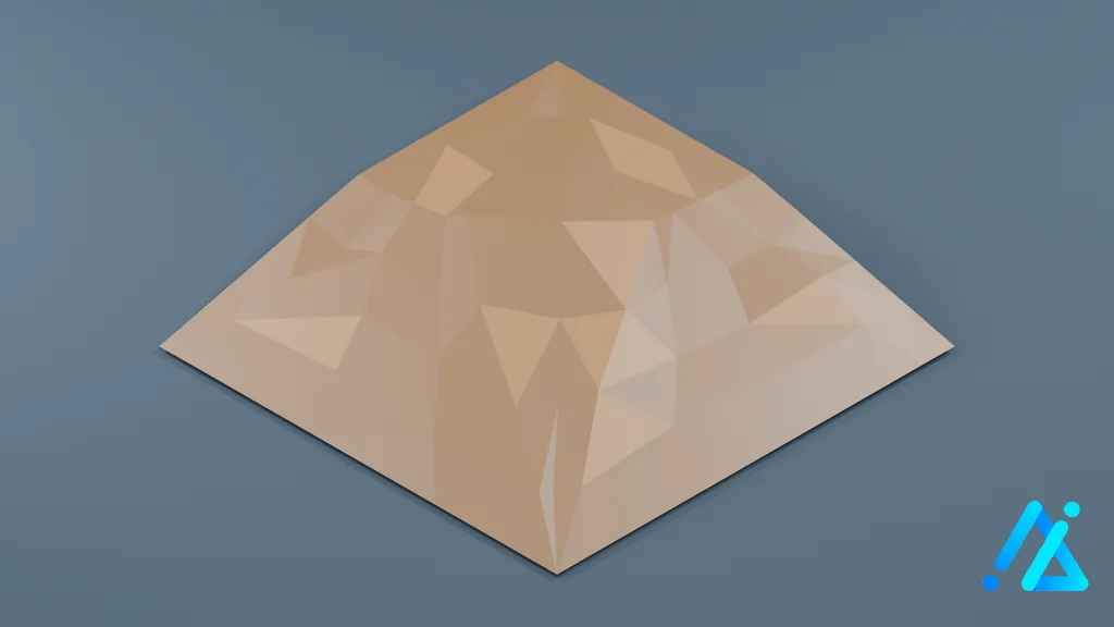 Low-Poly Village Ground Tile 20 A — 3D model preview