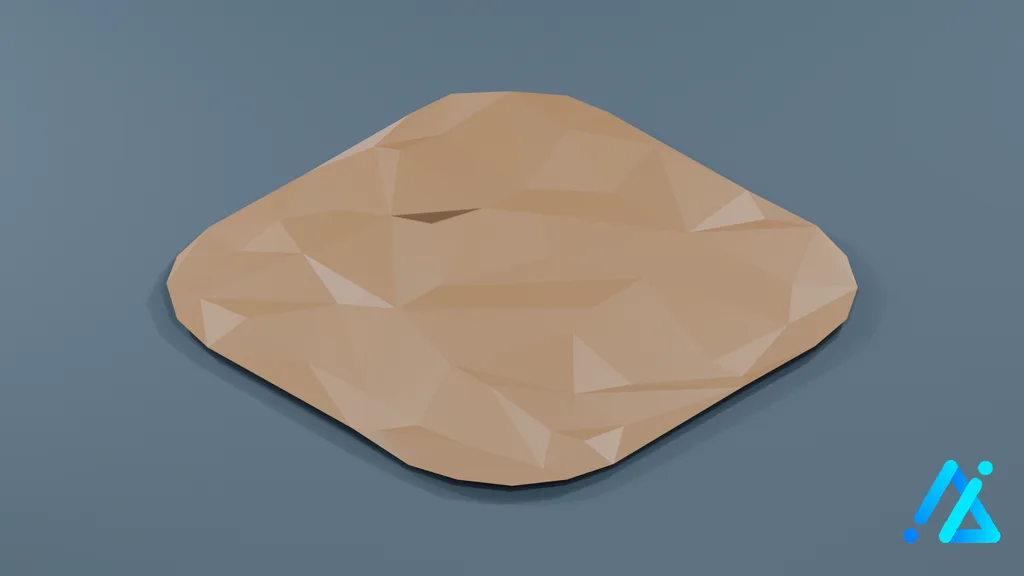 Low-Poly Village Ground Tile 23 — 3D model preview