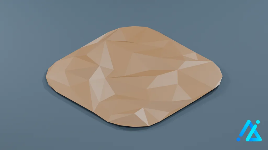 Low-Poly Village Ground Tile 24 — 3D model preview