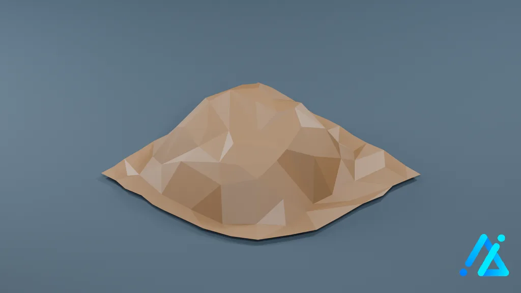 Low-Poly Village Ground Tile 25 — 3D model preview