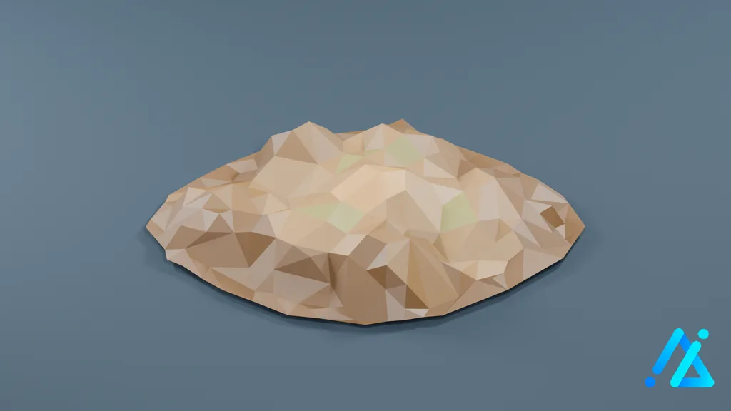 Low-Poly Village Ground Tile 26 — 3D model preview