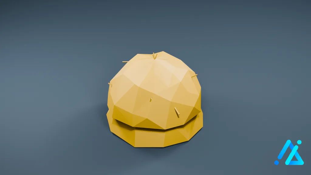 Low-Poly Round Haystack — 3D model preview