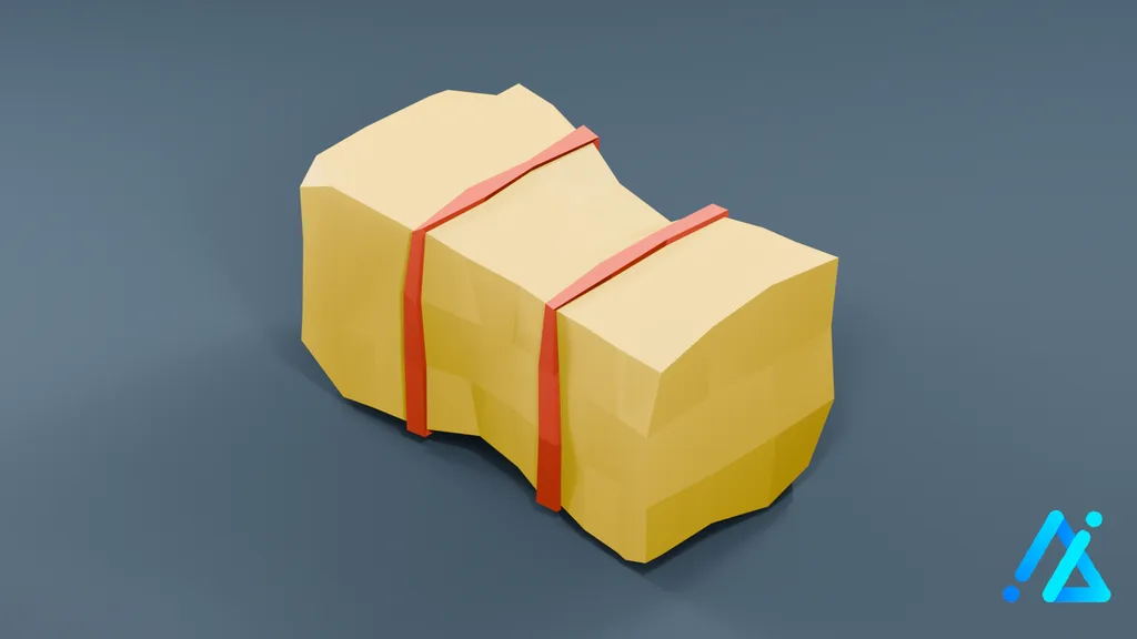 Low-Poly Bound Hay Bale — 3D model preview