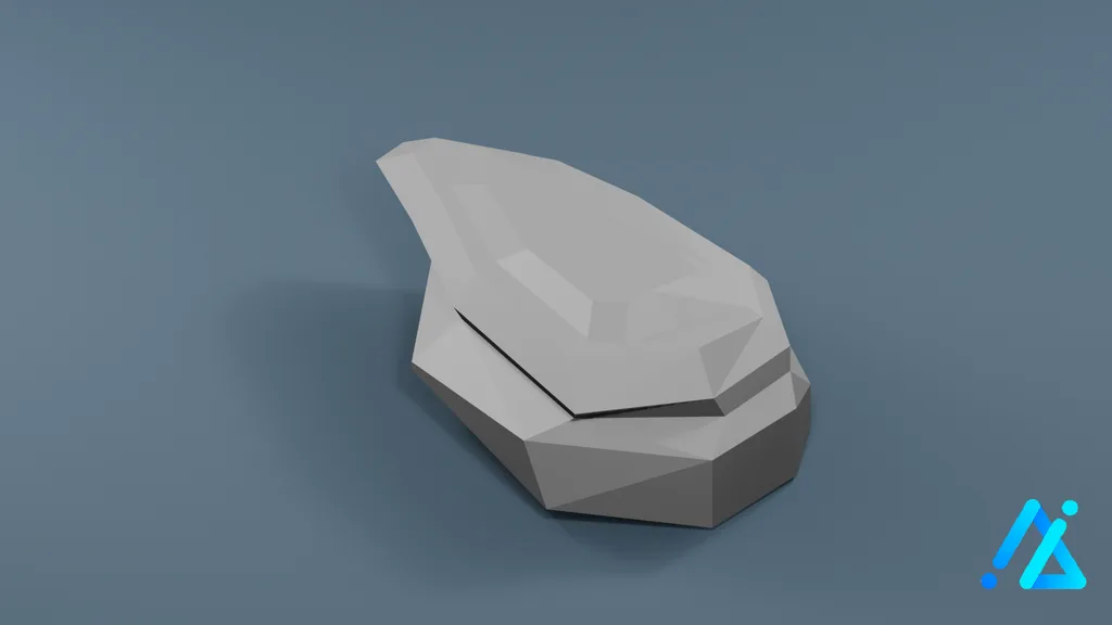 Low-Poly Layered Gray Rock — 3D model preview