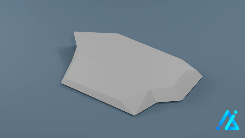 Low-Poly Flat Wedge Rock — 3D model preview