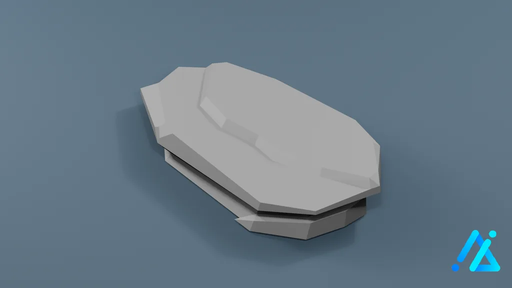 Low-Poly Stacked Flat Rock — 3D model preview