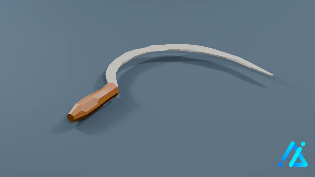 Low-Poly Hand Sickle — 3D model preview