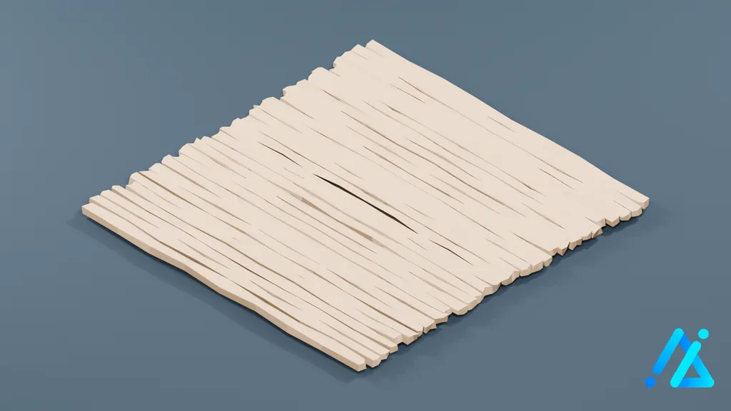 Low-Poly Timber Plank Panel — 3D model preview
