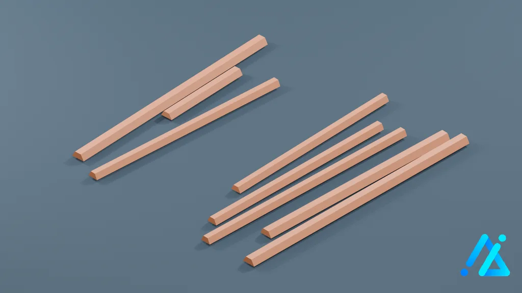 Low-Poly Loose Timber Beams — 3D model preview