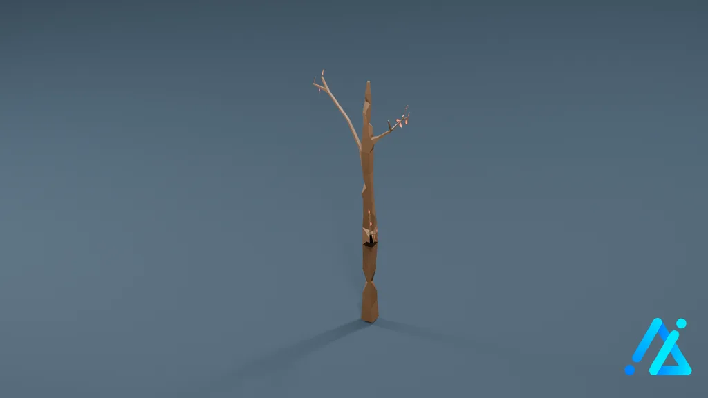 Low-Poly Bare Tree 08 — 3D model preview