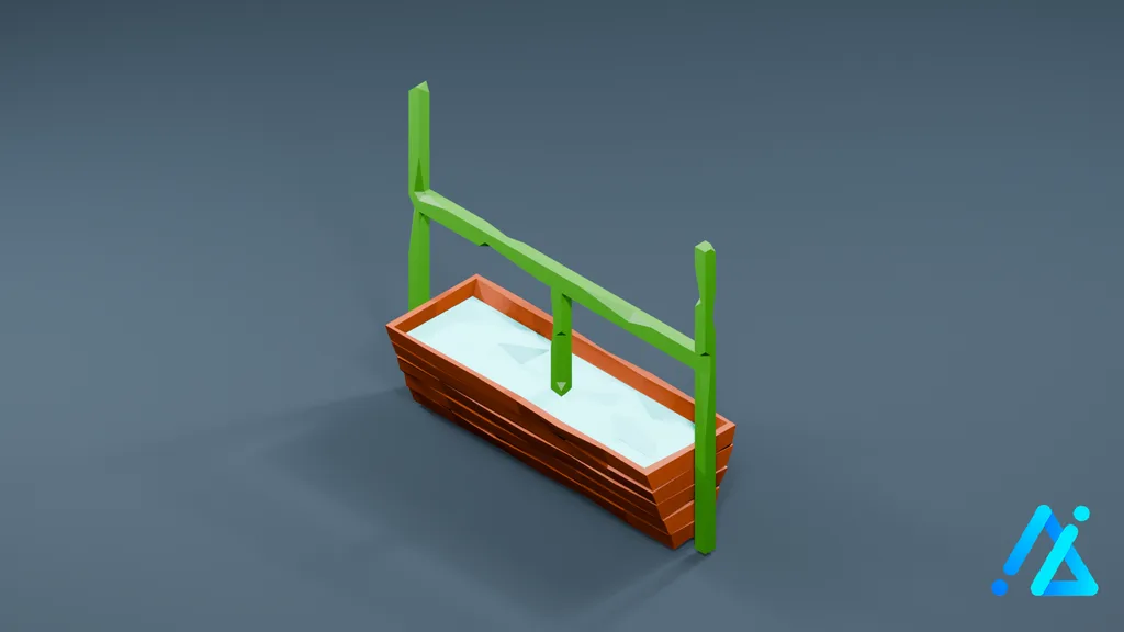 Low-Poly Waterhole Piece 01 — 3D model preview