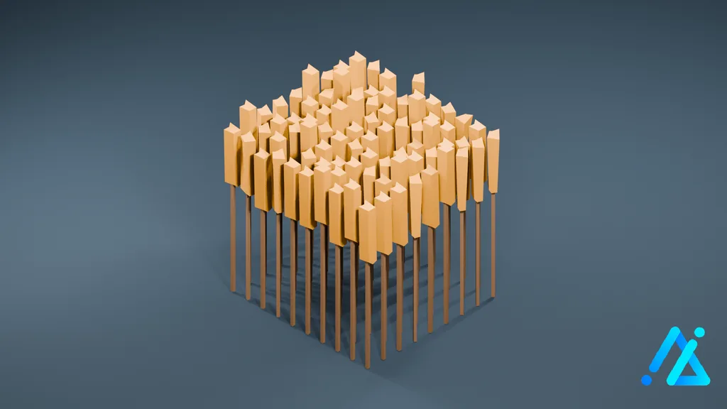 Low-Poly Dense Wheat Patch — 3D model preview