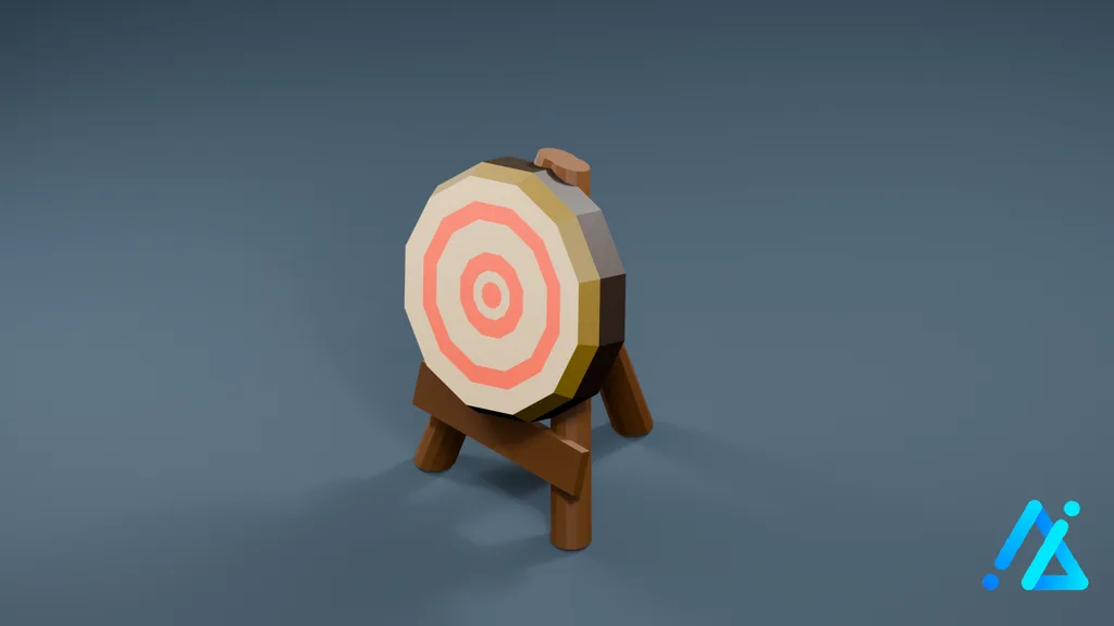 Low-Poly Archery Target 01 A — 3D model preview