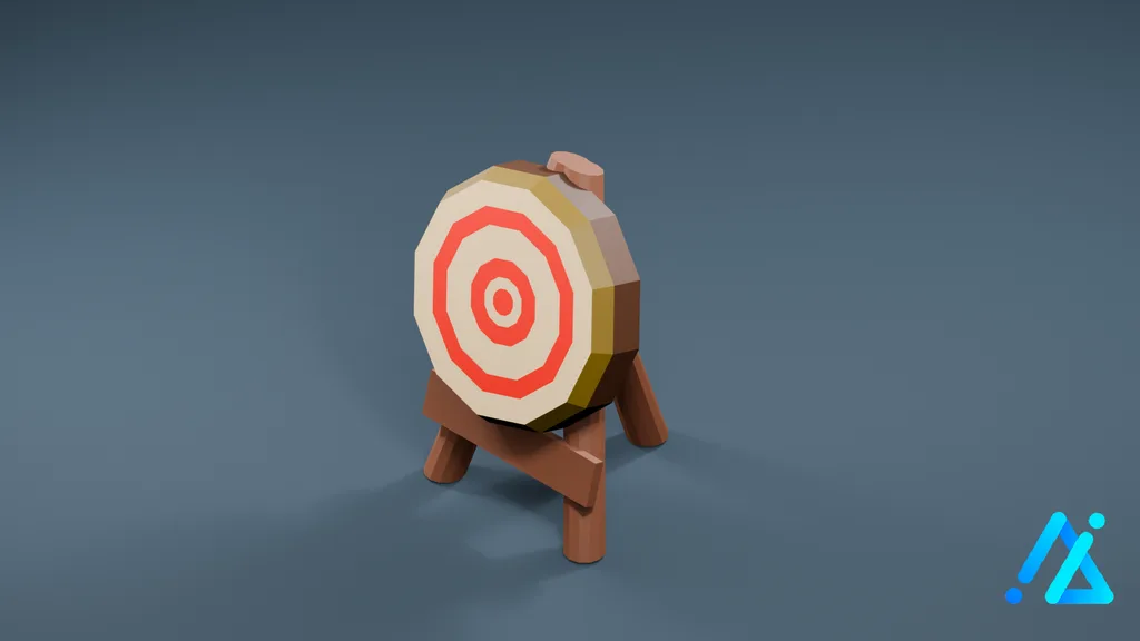 Low-Poly Archery Target 01 B — 3D model preview