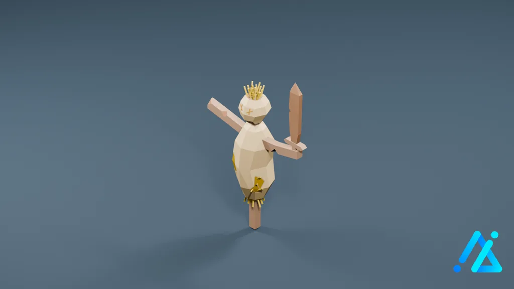 Low-Poly Training Dummy 01 A — 3D model preview