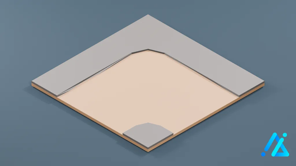 Low-Poly Village Ground Tile 01 B — 3D model preview