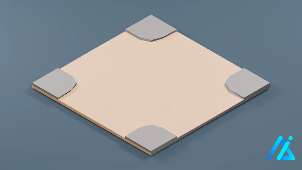 Low-Poly Village Ground Tile 02 B — 3D model preview