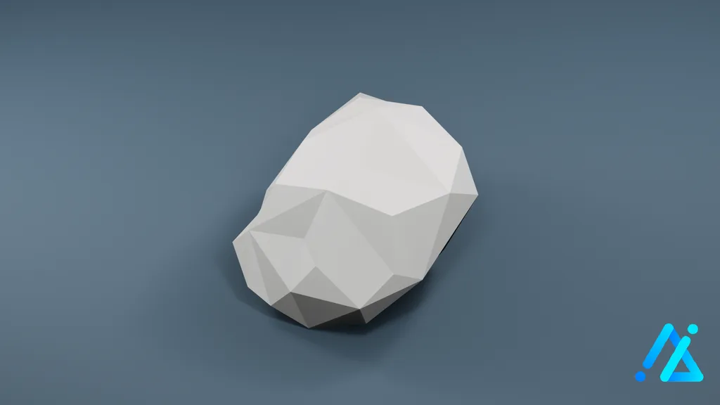 Low-Poly Pale Stone Cluster 03 — 3D model preview