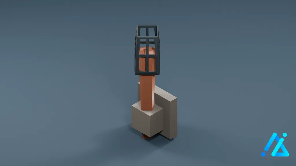 Low-Poly Torch Prop 01 B — 3D model preview